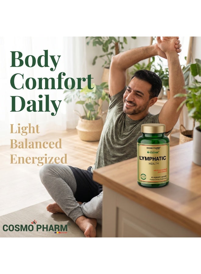 Cosmo Pharm Lymphatic Health with 8 Plant Extracts | Supports the Lymphatic System & Healthy Fluid Balance | 90 Vegetable Capsules - Image 4