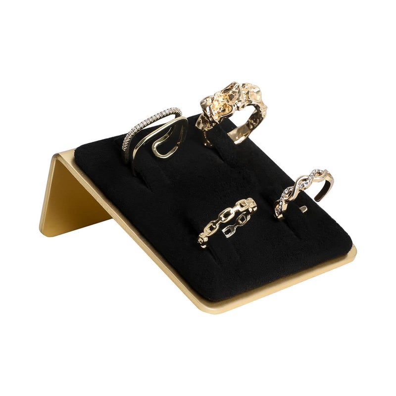 GemeShou black Jewelry ring holder for women retail ring display small velvet ring storage organizerVelvet Ring HolderBlack