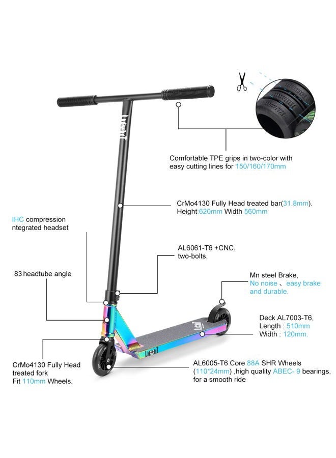 Limit LMT69 Professional Scooter-Trick Scooter-Intermediate and Beginner Stunt Scooter Suitable for Children, Teenagers and Adults 8 Years Old and Above(Black Color) - Image 3