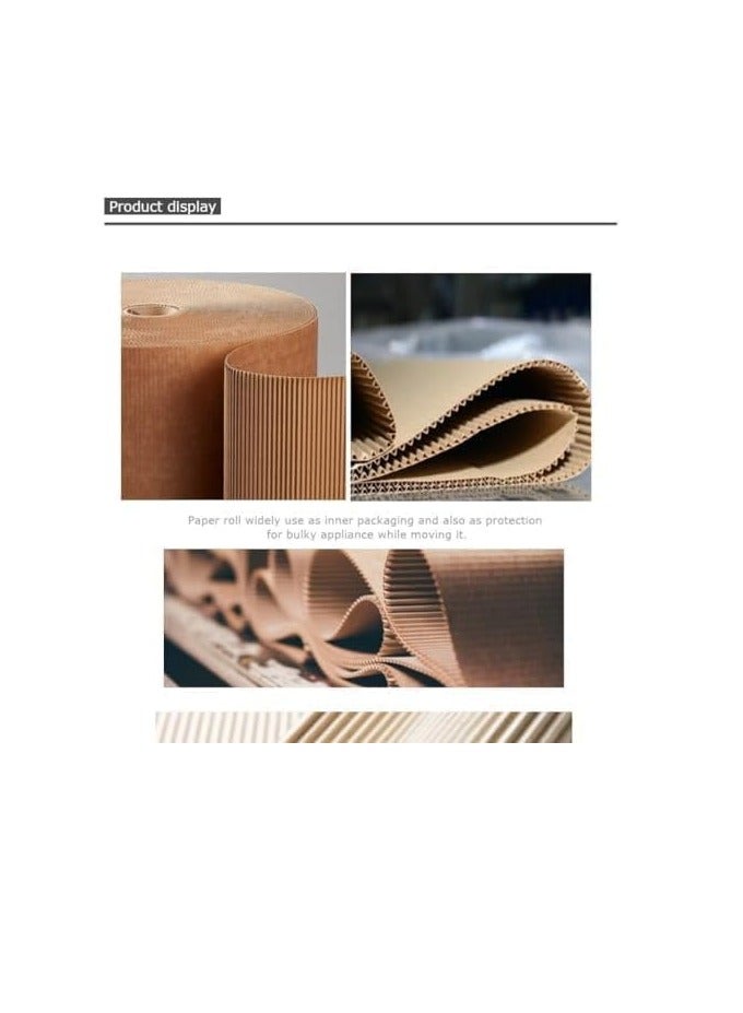 Midwest 30 Mtr Corrugated Roll Brown Packaging Paper Corrugated Cardboard Sheets Eco-friendly Wrap Kraft Paper Roll For Packing, Moving, Gift Wrapping, Shipping Etc.(130cm Height) - Image 3