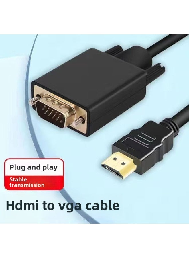 خط تحويل فيديو عالي الدقة جديد من HDMI إلى VGA بطول 1.8 متر، جهاز فك التشفير، توصيل مباشر بالكمبيوتر، شاشة، توصيل وتشغيل - اللون: كابل متكامل من HD إلى VGA (نغمة + كهرباء) 3 متر - Image 2
