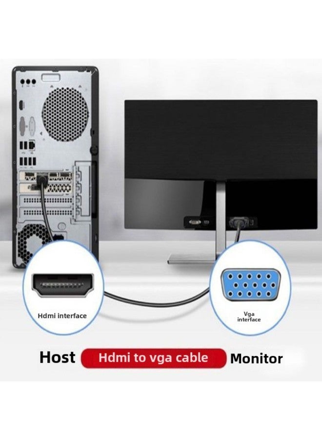 خط تحويل فيديو عالي الدقة جديد من HDMI إلى VGA بطول 1.8 متر، جهاز فك التشفير، توصيل مباشر بالكمبيوتر، شاشة، توصيل وتشغيل - اللون: كابل متكامل من HD إلى VGA (نغمة + كهرباء) 3 متر - Image 4