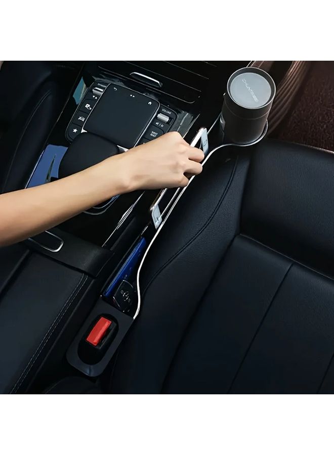 2 Pcs Car Seat Double Sided Cup Holder Black Plastic Accessories Storage For All Models - Image 2