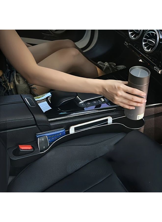 2 Pcs Car Seat Double Sided Cup Holder Black Plastic Accessories Storage For All Models - Image 1
