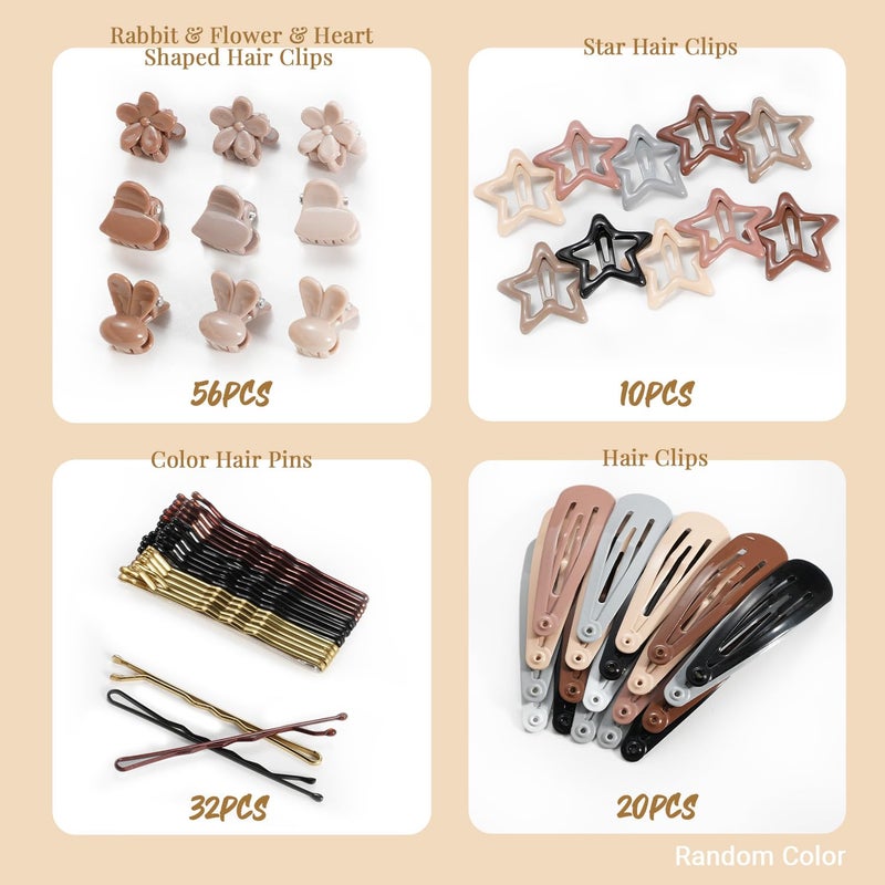 IKOCO 822PCS Elastic Hair Ties, IKOCO Hair Bands Hair Accessories for Girls with Hair Clips, Neutral Colors - Image 5