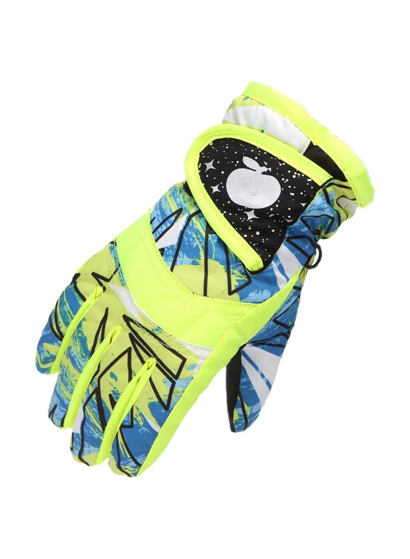 GGOOT Windproof M/L Size Winter Warm Boys Outdoor Skating Snow Kids Ski Girls Gloves Snowboarding Kids Gloves Mittens KhG515 (Yellow, 4-7 Years)  - Image 3