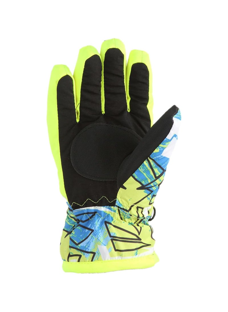 GGOOT Windproof M/L Size Winter Warm Boys Outdoor Skating Snow Kids Ski Girls Gloves Snowboarding Kids Gloves Mittens KhG515 (Yellow, 4-7 Years)  - Image 4