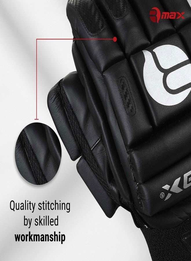 RMAX Unisex Leather & PU Black Cricket Batting Gloves (Senior, Right Hand) - Image 5