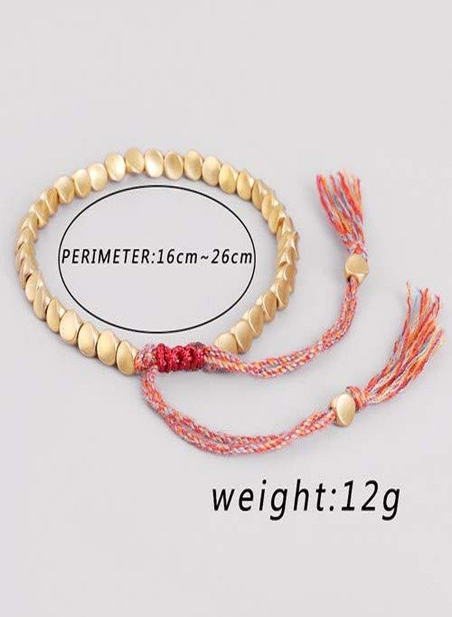 CHICIEVE Handmade Tibetan Copper Bead Bracelet,Lucky Buddhist Bracelet djustable Size with Tassels for Women Men Friendship Gifts - Image 4