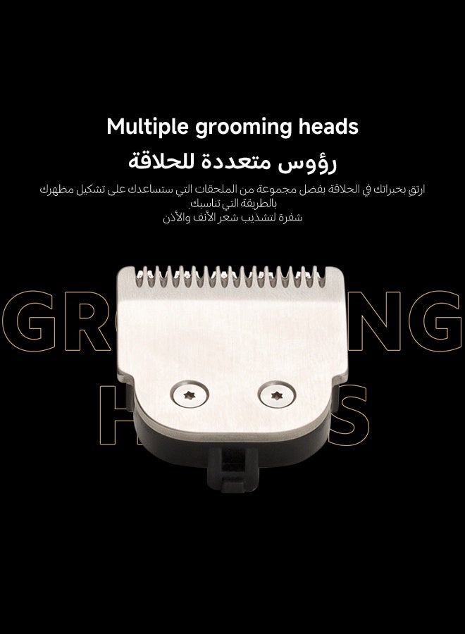 شاومي طقم الحلاقة الكهربائية الاحترافي من شاومي BHR6395Gl - ماكينة تشذيب دقيقة مع 40 إعدادًا للطول، شفرات ذاتية الشحذ، مقاومة للماء بمعيار IPX7، شاشة LED، مدة تشغيل 90 دقيقة، شحن من النوع C، قفل أمان للسفر - Image 3