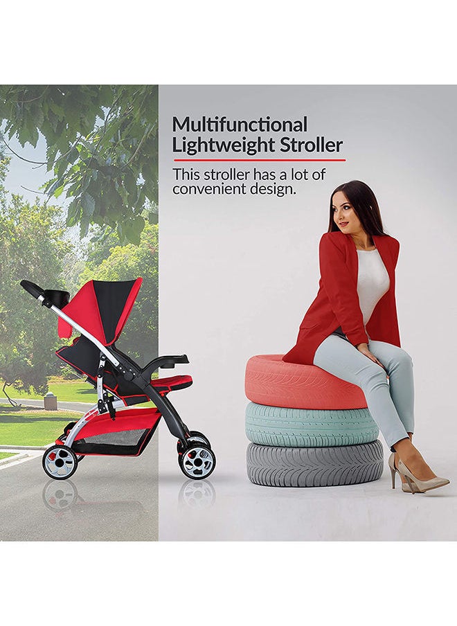 BABY PLUS - Double Adjustable Canopy Twin Baby Folding Stroller With Smooth Rolling Wheels And Safety Harness - Image 1