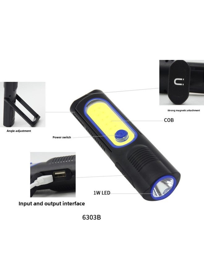 Loquat Super Bright Work Light Auto Repair Light Rechargeable Outdoor Emergency Magnetic Work Light Strong Light Flashlight-Colour:Yd-6303b Lithium Battery Version - Image 1