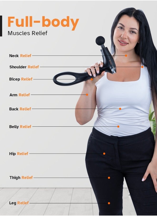 ARES iUltra Long Mini Gun Massager 8 Speed Settings, 4 Interchangeable Massage Heads for Targeted Muscle Relief and Recovery  - Image 5