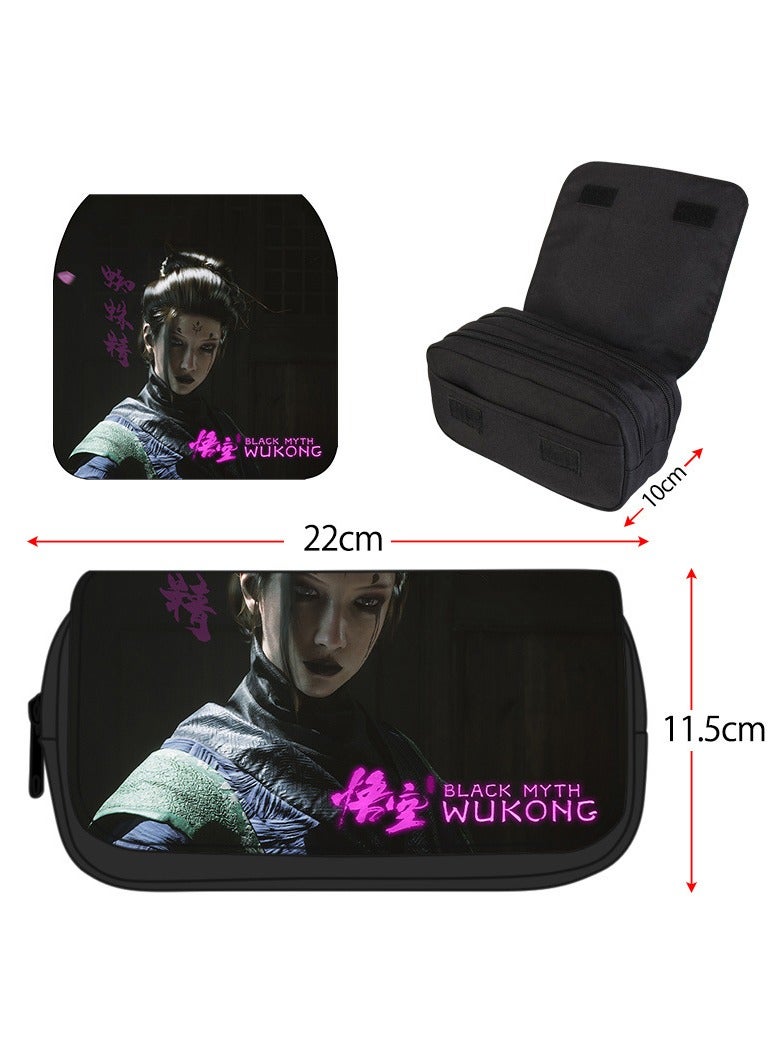 Black Myth: Wu  Kong Game Pencil Bag Multifunctional Double Layer