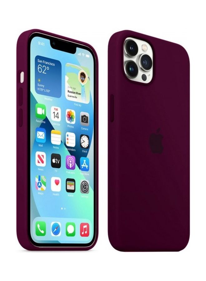 MARGOUN Protective Soft Silicone Case Cover for iPhone 13 Pro Max Plum - Image 2