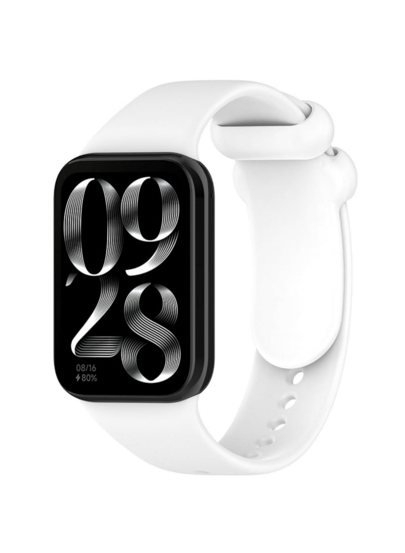 1PCS Silicone Strap for Xiaomi Mi Band 8 Pro Bracelet Soft Comfortable Durable TPU Wristband Replacement Sport Belt Smart Watch Accessories Adjustable Fitness Tracker Band white - Image 1