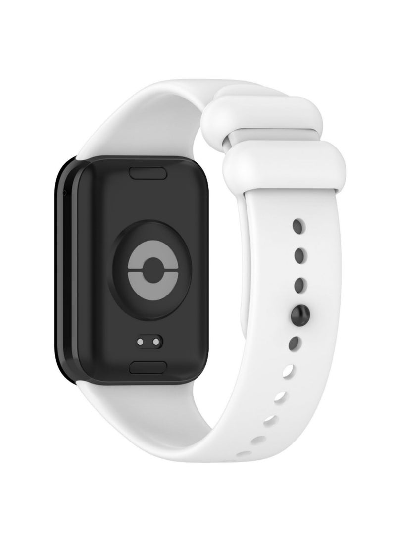 1PCS Silicone Strap for Xiaomi Mi Band 8 Pro Bracelet Soft Comfortable Durable TPU Wristband Replacement Sport Belt Smart Watch Accessories Adjustable Fitness Tracker Band white - Image 2