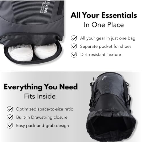 Impulse Urban Trek 75L Travel Bag with Rain Cover|Water Resistant|Padded Adjustable Shoulder Straps & Waist Belt | Ideal for Hiking, Camping & Travel Rucksack Backpack- Black |1 Year Warranty - Image 4