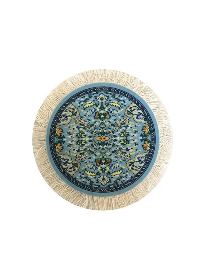 The Bros Carpet Coasters, Set of 4 Turkish Rug Style Table Drink mats, Absorbent Kitchen and Dining Accessories, Spill & drip Protection, Round - Image 5