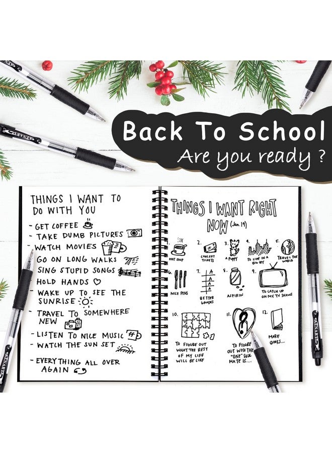 Aen Art Gel Pens, 30 Pack Black Gel Pen Fine Point, Retractable Gel Ink Rollerball Pens For Smooth Writing (0.7Mm) Back To School Supplies - Image 3