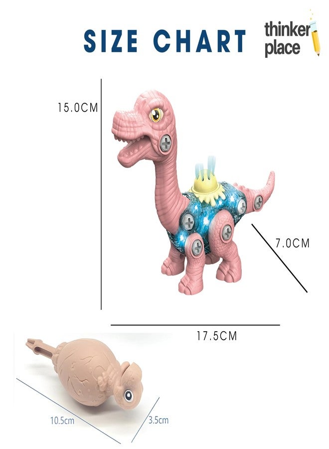 ThinkerPlace DIY Sliding Dinosaur Kit Brachiosaurus with Light & Sound | Learn About Fossils | Take Apart Dinosaur Toys | Build, Play & Learn | Toy for Kids Age 4+ | Science & Learning Toy - Image 2