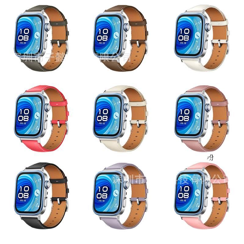 Leather Smartwatch Band in Black for daily smartwatch wear and replacement strap Personal Use Indoor Use On The Go Use Work Use Family Use - Image 2