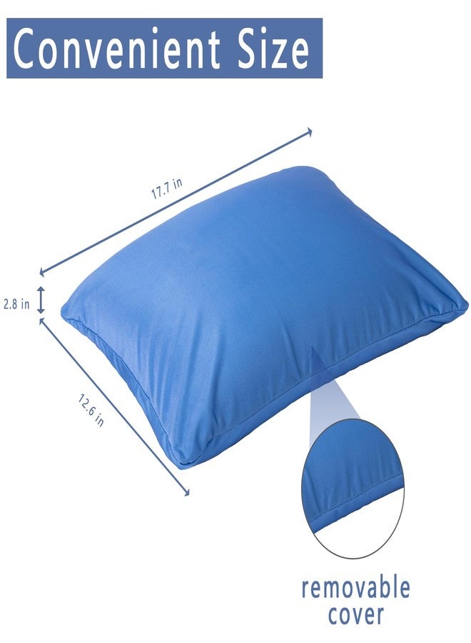 Focustree Microbead Throw Pillow Bedding Neck Pillows with Removable Cover, 16" x 12" Bed and Couch Decorative Pillow for Home Sofa Bedroom Fun Colors Support. Silky, Comfortable (Royal Blue) - Image 2