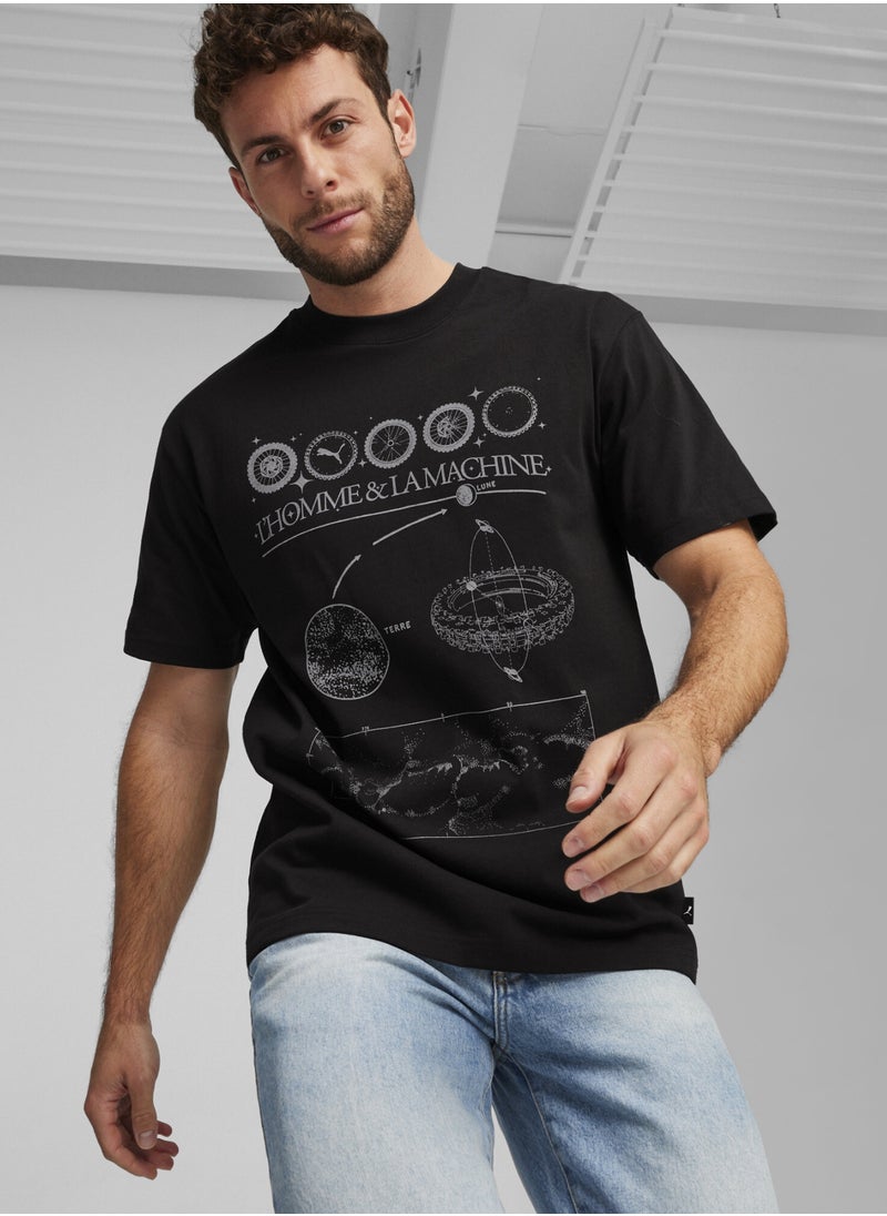 PUMA GRAPHICS Mens Black T-shirt  - Image 1