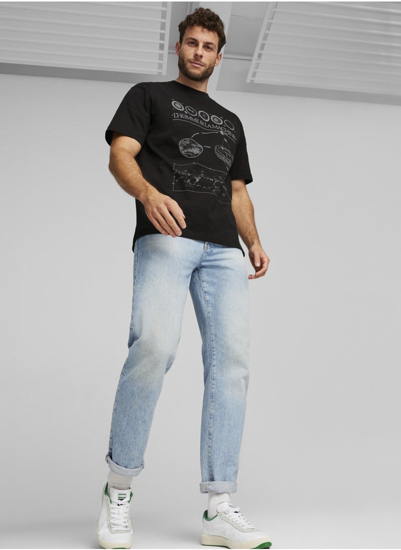 PUMA GRAPHICS Mens Black T-shirt  - Image 3
