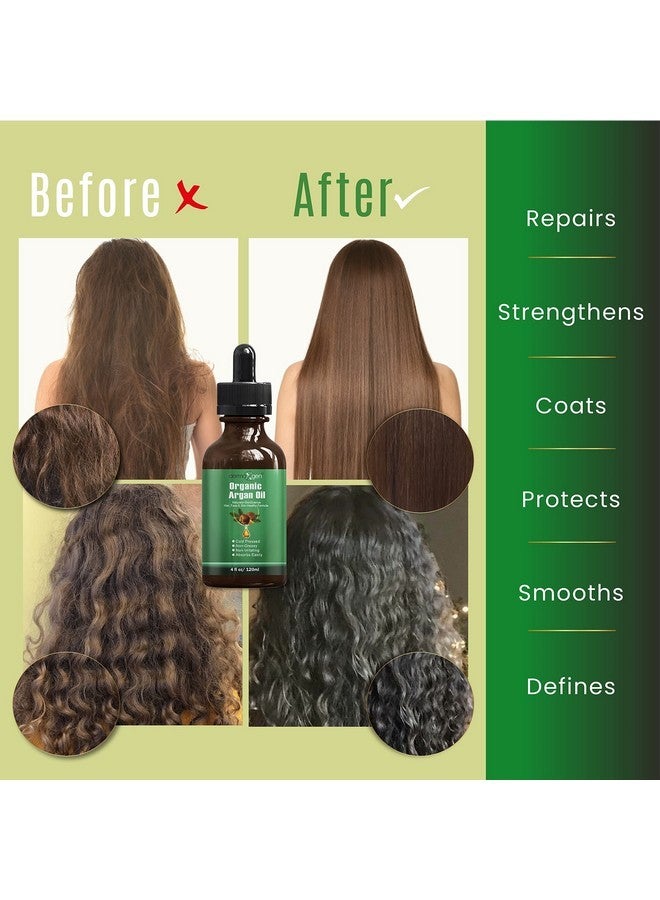 DERMAXGEN Argan Oil -100% Organic & Cold Pressed Moroccan Oil - Anti-Aging Moisturizing Treatment for Face, Hair, Skin & Nails, Acne Scars, Anti-Wrinkle. (4 FL OZ) - Image 2