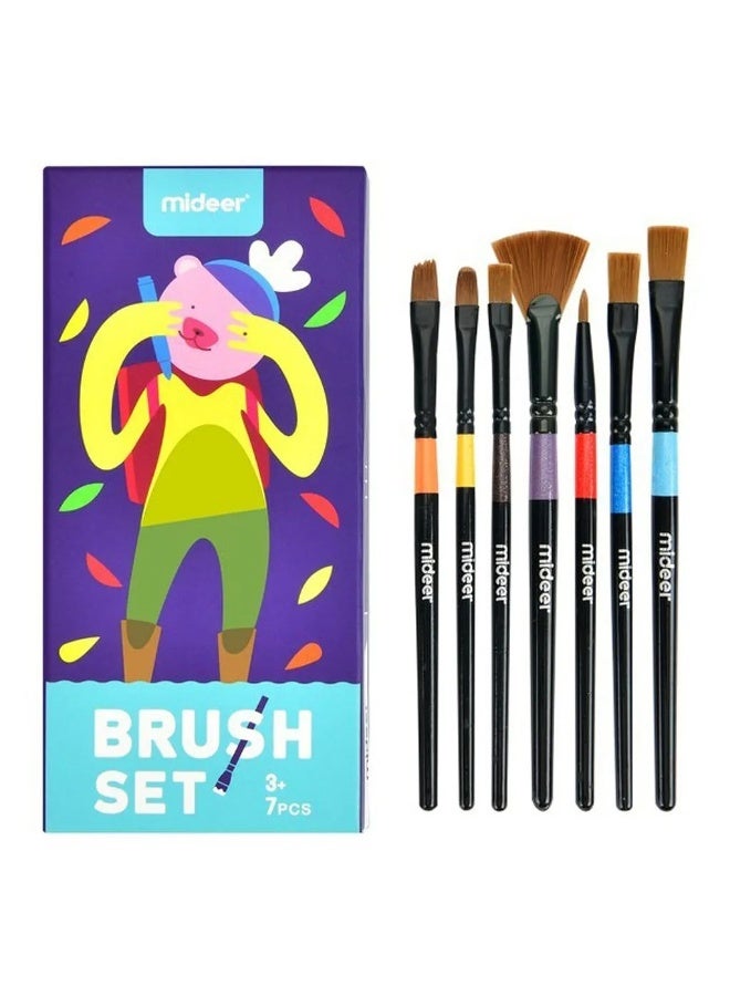 Mideer Finger Paint Brush Set – 7 Piece Kids Paint Brush Kit with Variety of Tips, Preschool Art Painting Supplies for Acrylic, Poster Paint & Gouache, Creative Art Tools for Kids Age 3+ - Image 1