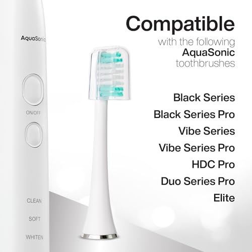 AquaSonic Standard Replacement Brush Heads | ADA Accepted | for Normal & Sensitive Teeth | Compatible with Many AquaSonic Toothbrush Handles (8 Pack White) - Image 5