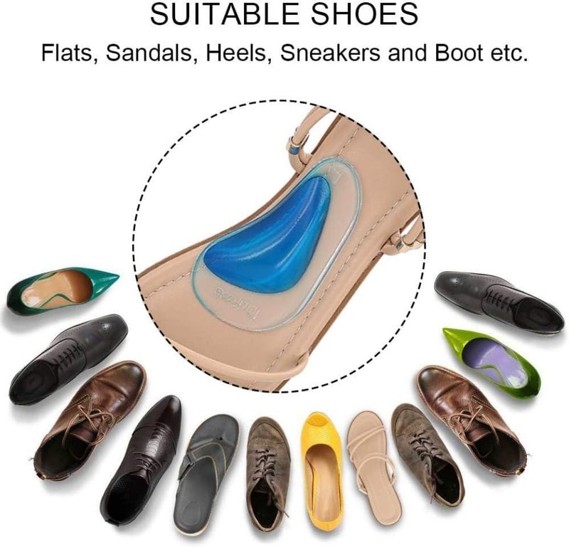 Hodaqe Arch Support Shoe Insoles For Flat Feet, Gel Arch Inserts For Plantar Fasciitis, Adhesive Arch Pad For Relieve Pressure And Feet Pain- 2 Pairs - Image 4