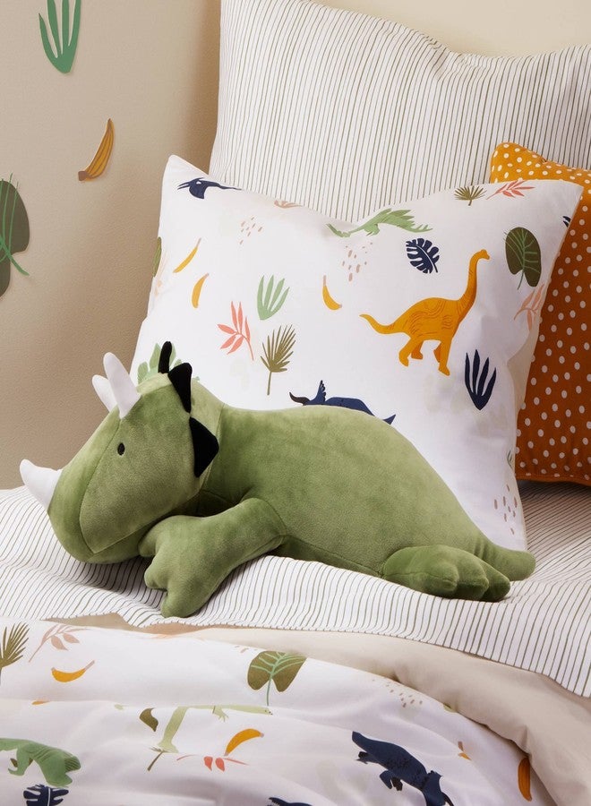 KOWSi® 1.4 LB Weighted Stuffed Triceratops Animals Plush - 16 Inch Squished Long Dinosaur Jumbo Pillow - Soft Green Dino Stuffed Animal Toy - Lumbar Back Cushion Soothing for Kids Adults (Triceratops) - Image 2