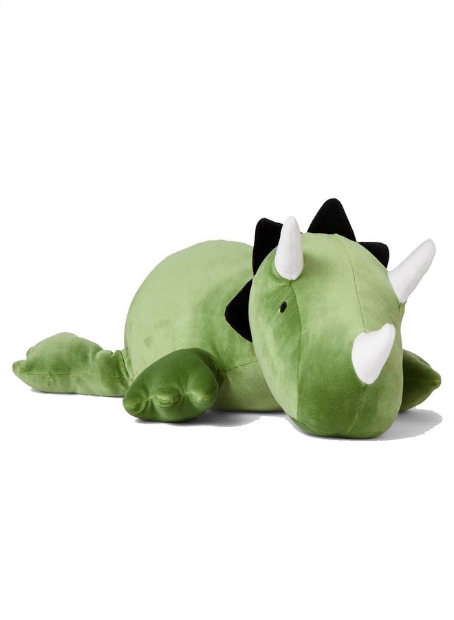 KOWSi® 1.4 LB Weighted Stuffed Triceratops Animals Plush - 16 Inch Squished Long Dinosaur Jumbo Pillow - Soft Green Dino Stuffed Animal Toy - Lumbar Back Cushion Soothing for Kids Adults (Triceratops) - Image 1