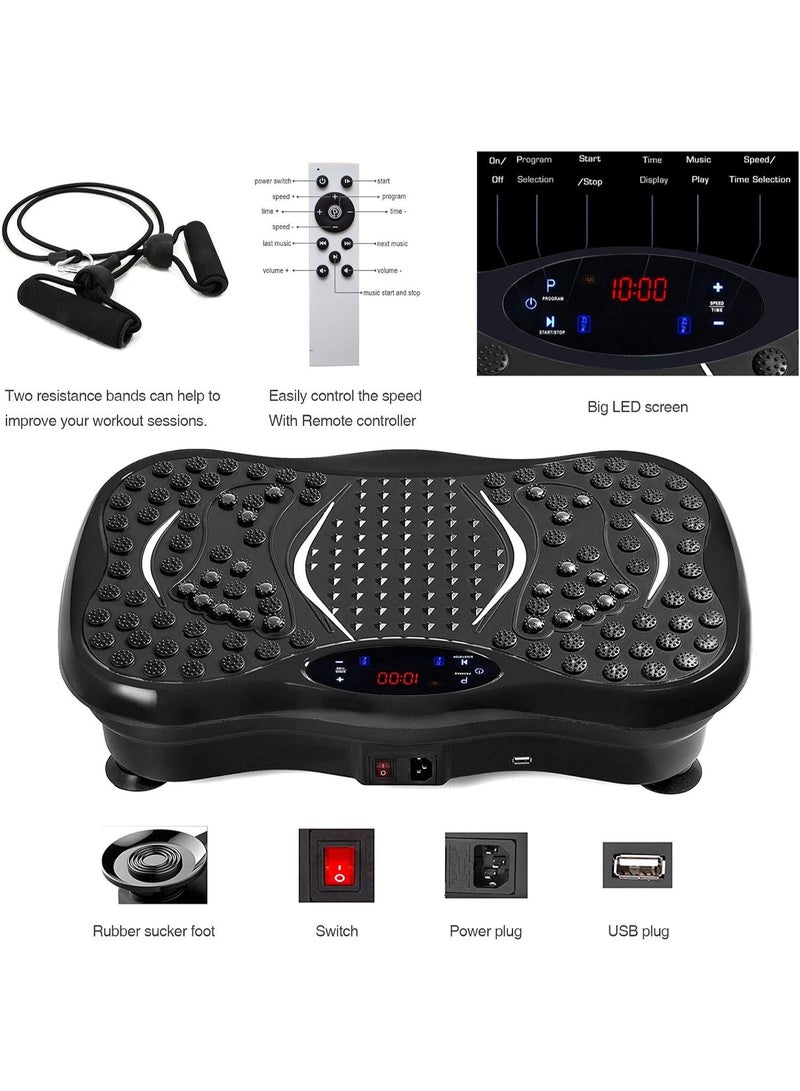 Full Body Vibration Plate Exercise Machine – Home Fitness Platform with Remote Control, Bluetooth, and USB Music - Image 4