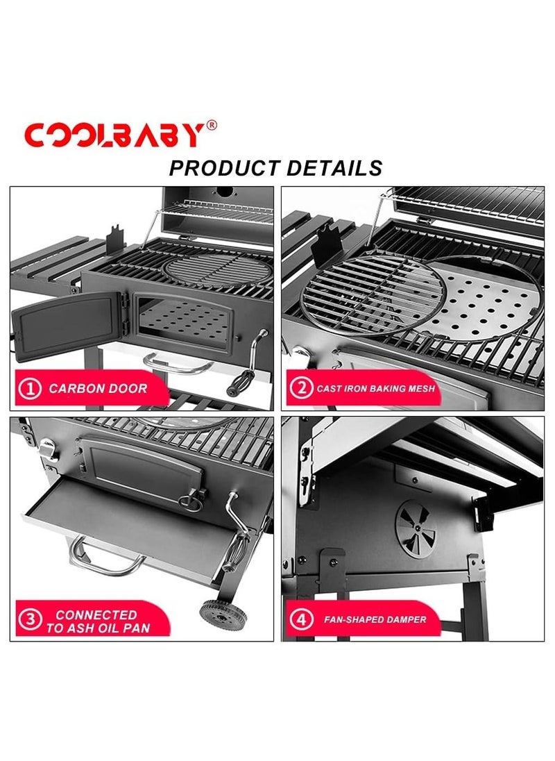COOLBABY BBQ Outdoor Barbecue Stove Home Villa Courtyard Charcoal Grill 5-10 People Generous Stove