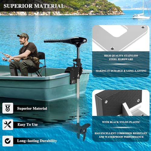 besttruck Universal Transom Trolling Motor Mount for Kayaks/Kayak Motor Mount, Universal Fit for Any Boat with A Flat Stern, For Electric Trolling Motors Only, Not for Outboard Engines of Any Size - Image 4