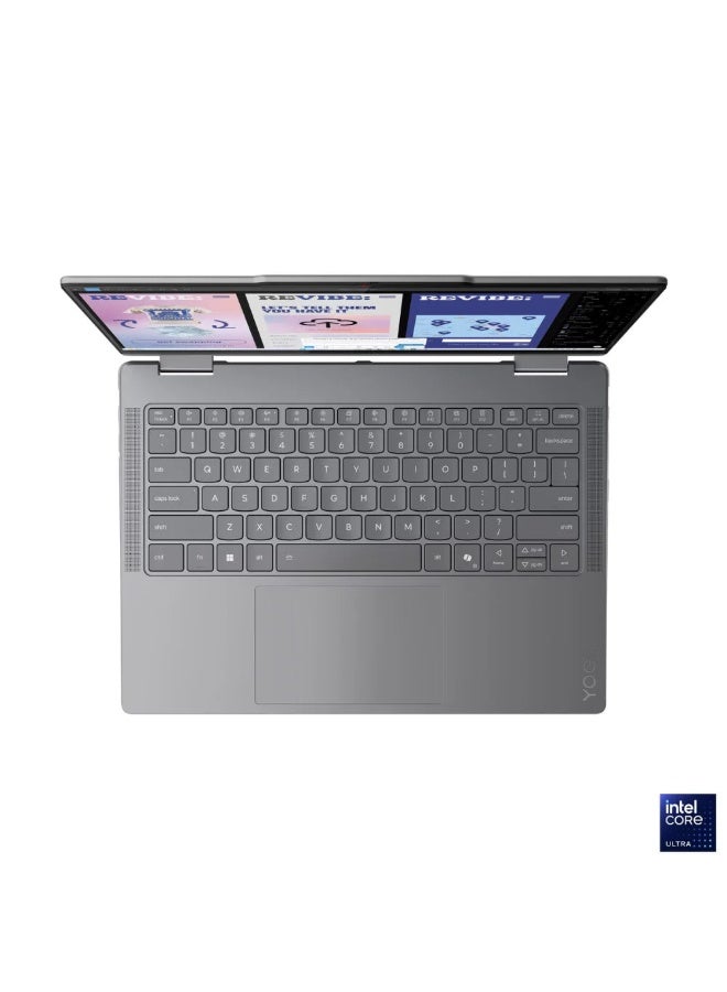 Lenovo Yoga 7 2-in-1 14ILL10 AI Laptop, Intel Core Ultra 7 256V Processor, 16 GB RAM, 512 GB SSD, 14" WUXGA OLED Touch Display, Windows 11 Home, Backlit , Luna Grey, 1 Year Warranty | 83JQ00B1AX English/Arabic Keyboard English/Arabic Luna Grey - Image 2