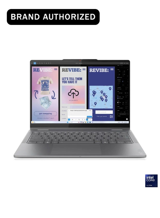 Lenovo Yoga 7 2-in-1 14ILL10 AI Laptop, Intel Core Ultra 7 256V Processor, 16 GB RAM, 512 GB SSD, 14" WUXGA OLED Touch Display, Windows 11 Home, Backlit , Luna Grey, 1 Year Warranty | 83JQ00B1AX English/Arabic Keyboard English/Arabic Luna Grey - Image 1