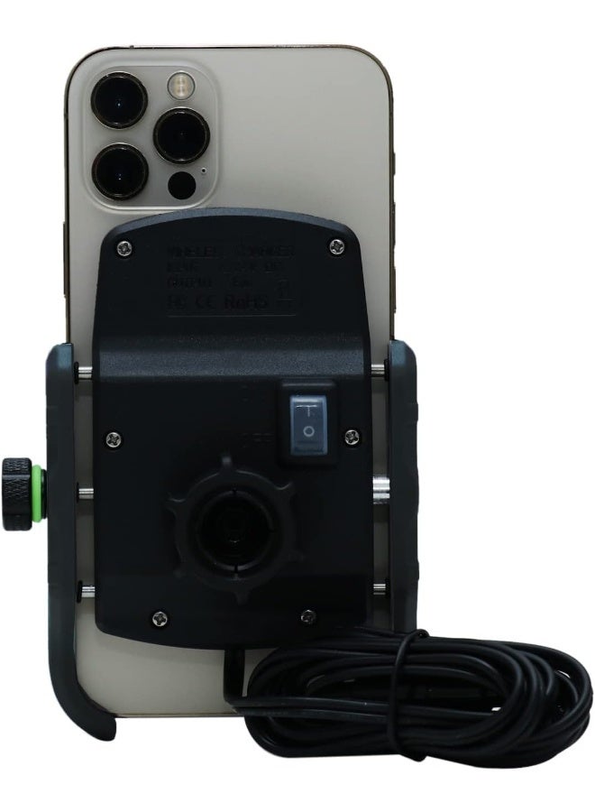 حامل هاتف للدراجات النارية مع شاحن لاسلكي - Image 2