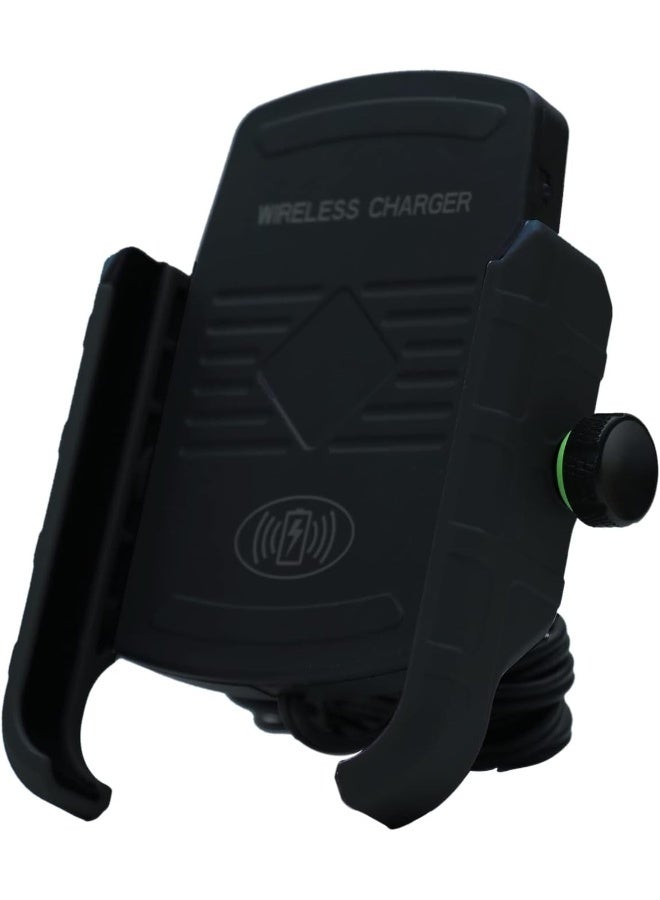 حامل هاتف للدراجات النارية مع شاحن لاسلكي - Image 5