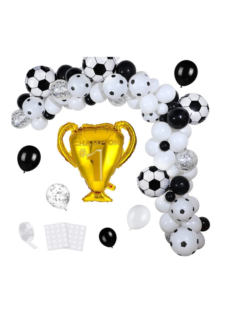 Generic - Soccer Party Balloons Arch Kit Soccer Balloon Party Decorations Include Soccer Championship Trophy Foil Balloons Green White Black Latex Balloons for Birthday Soccer Sports Themed Party Supplies - Image 1