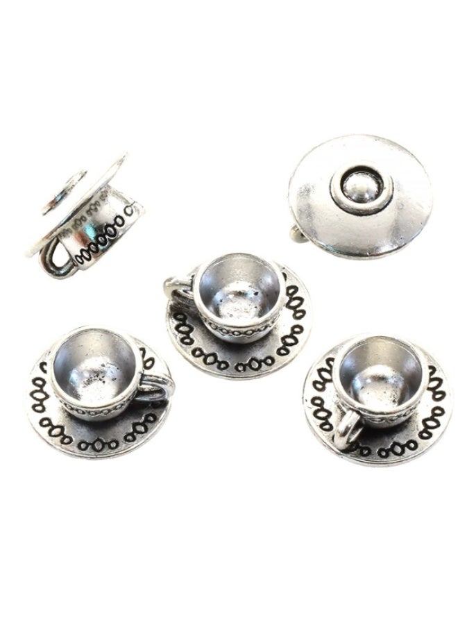 DIY Retro Alloy Jewelry Accessories Kettle Coffee Cup Pendant