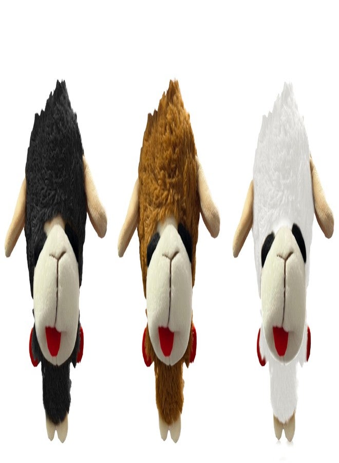 Multipet Knobby Noggins Lamb Chop Dog Toys | Lambchop Knobby Noggins Pet Toy | Squeaky Dog Toy Plush | 5" | Officially Licensed | 3 Pack (Black + Brown + White) - Image 1