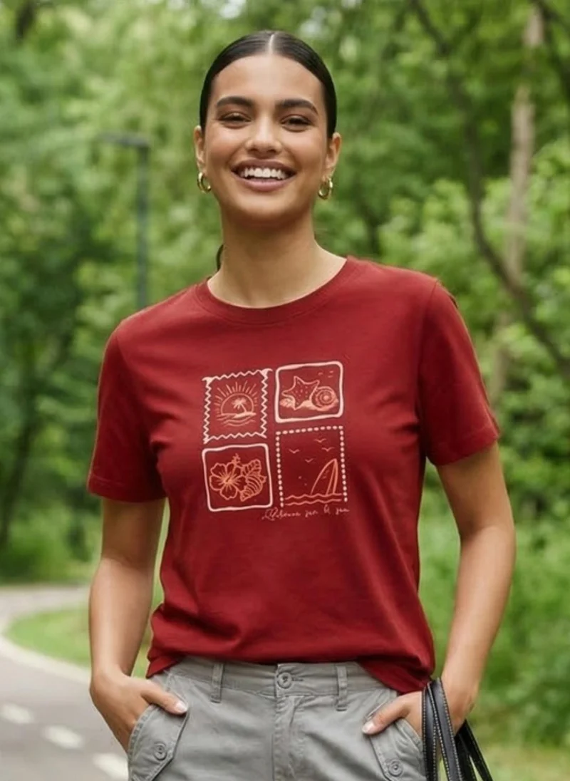 نوبيرو Nobero Women Graphic Printed T-shirt