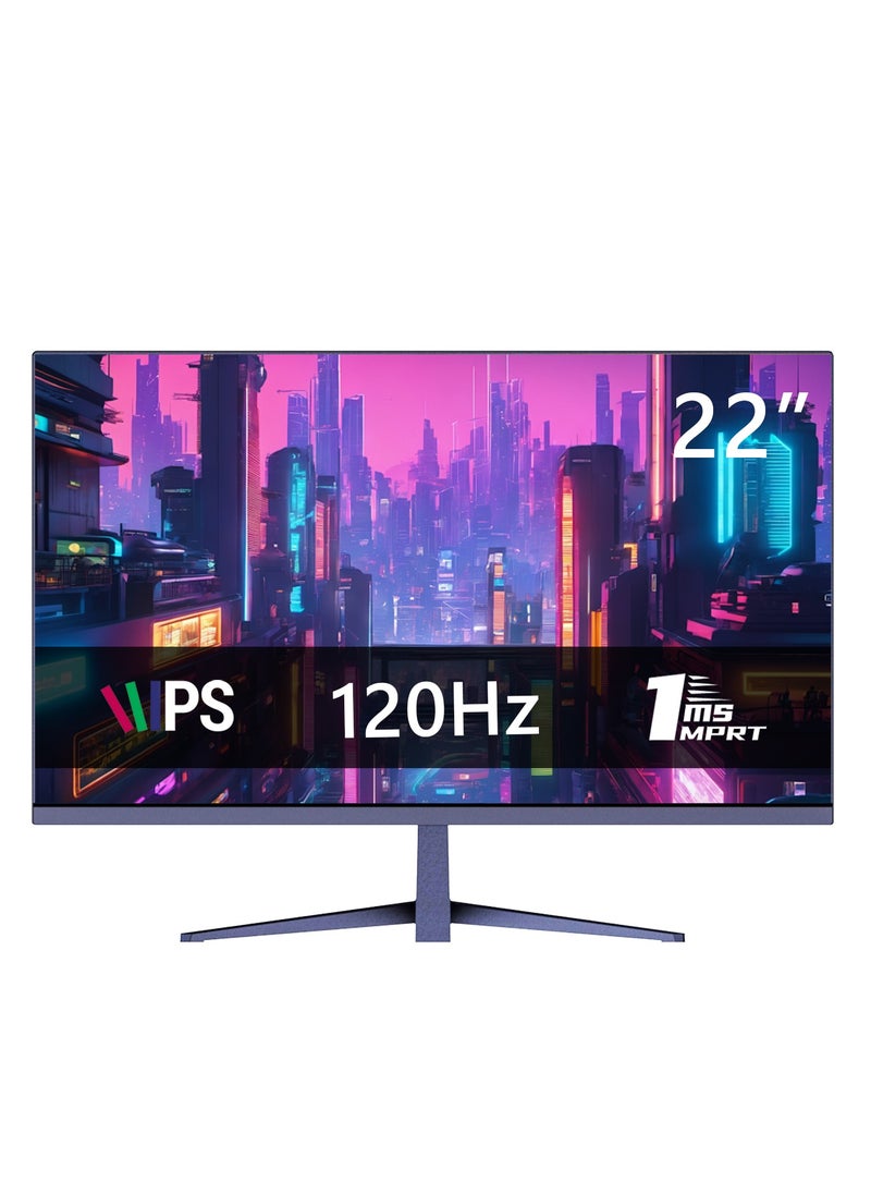 EaseElectra 22'' inch 120Hz PC Gaming Monitor, FHD (1920x1080) , IPS Panel, 1ms Response Time, FreeSync Technology, HDMI/VGA Ports, 178° Viewing Angle, 1000:1 Contrast Ratio, VESA Compatible, Low Blue Light Eye Protection, Tilt Adjustable  - Image 1