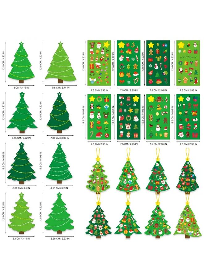 24 Sets DIY Christmas Tree Cards Craft Kit 4.13x4.92 Inch Color Coded Holiday Activity - Image 3