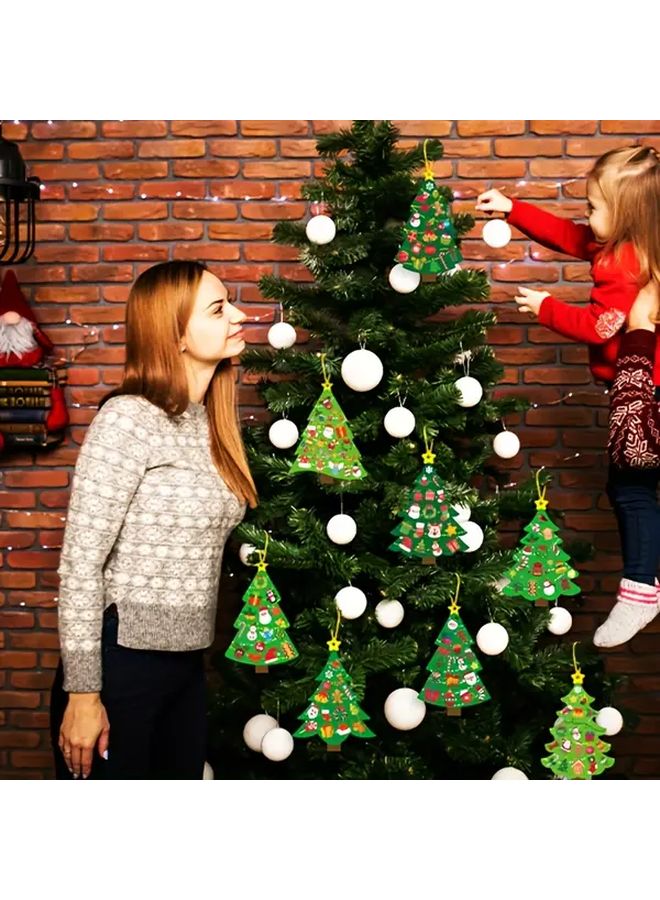 24 Sets DIY Christmas Tree Cards Craft Kit 4.13x4.92 Inch Color Coded Holiday Activity - Image 5