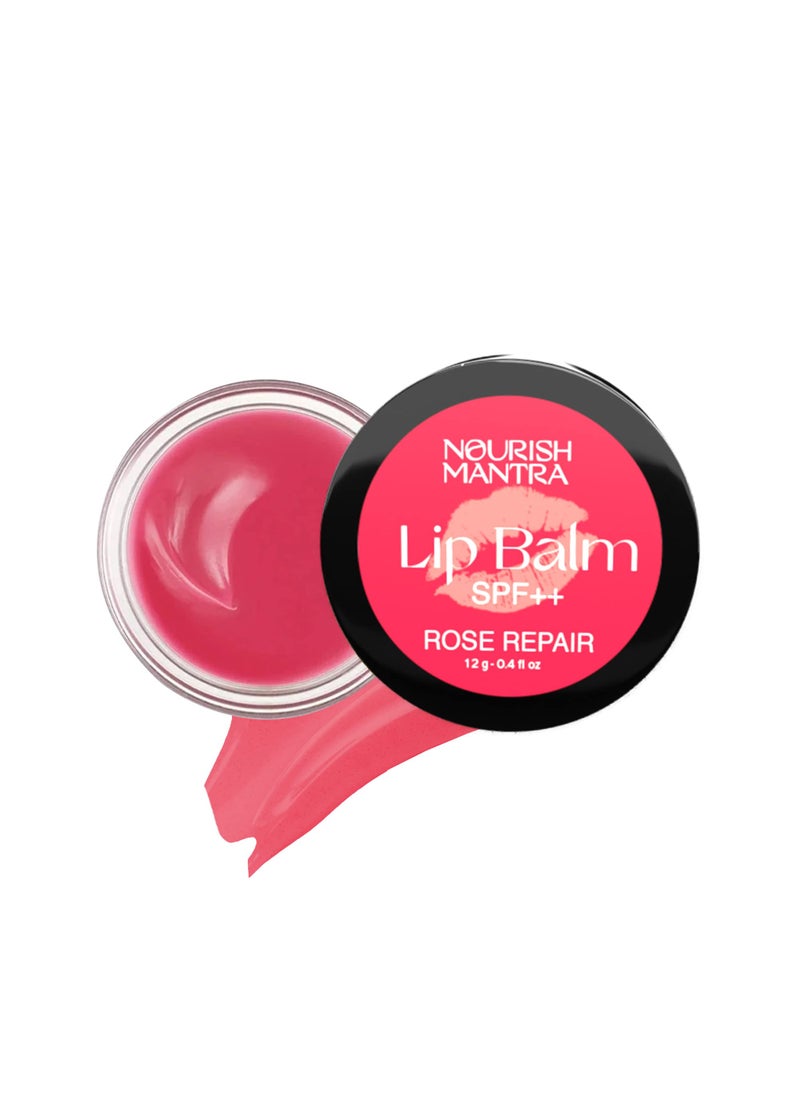 NOURISH MANTRA - Nourish Mantra - Rose Repair Lip Balm with SPF | Made with Rose Extracts, Olive oil, Shea Butter, Vitamin E and Avocado Oil | For Dry, Chapped and Dark Lips | Best for Both Women and Men | 12g - Image 1